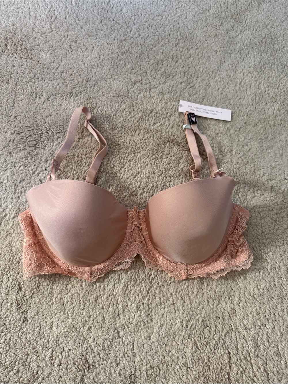Victoria's Secret Lace-Trim T-Shirt Bra - Light Pink